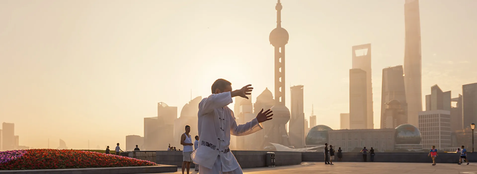 Morning Tai Chi on The Bund near Banyan Tree Shanghai on The Bund