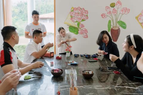 Create art at the Soul Healing Corner at Angsana Lang Co in Vietnam