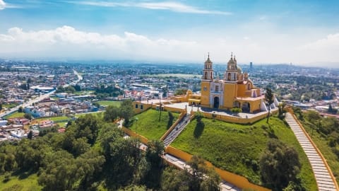 Beautiful aerial view of Puebla Mexico